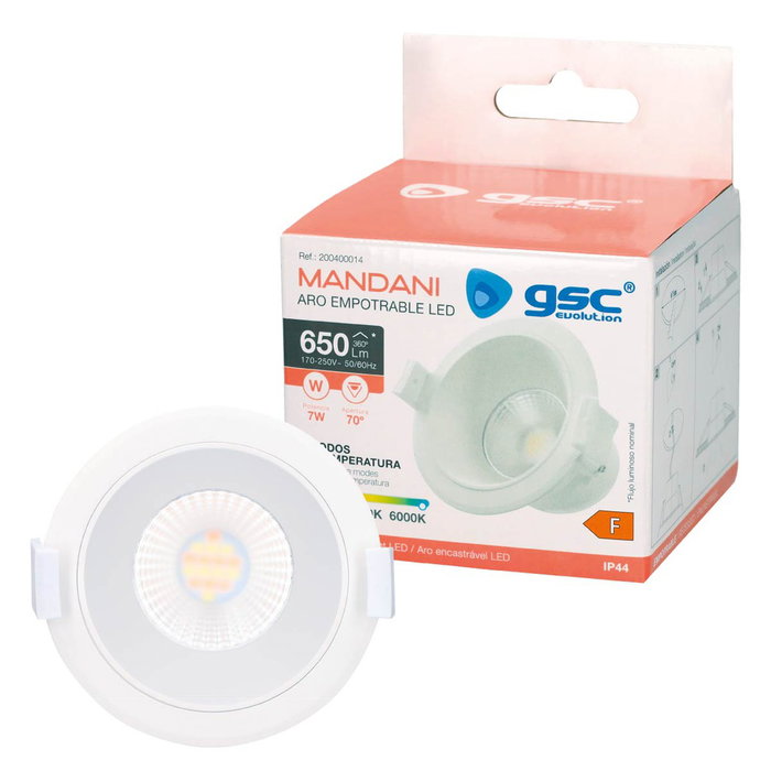 GSC Evolution Aro redondo empotrable LED Mandani 7W Blanco