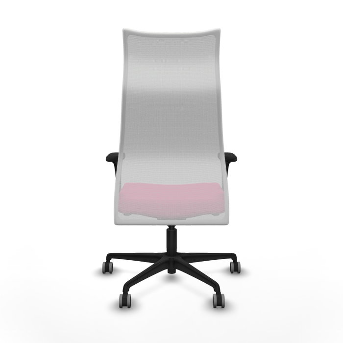 PIQUERAS Y CRESPO Sillón Albacete con mecanismo Sincro, Similpiel Rosa y Malla Blanca