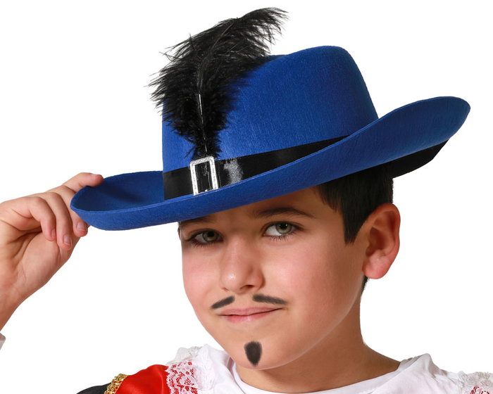 Sombrero Mosquetero Historia Azul para Niño – Accesorio de Disfraz de Época Sombrero Mosquetero Historia Azul para Niño – Accesorio de Disfraz de Época