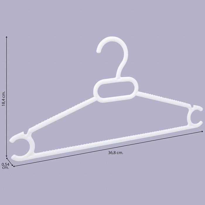 Inde Set 6 Perchas Multiusos Plástico Extra Blanca 36,8 cm (8 Cajas)
