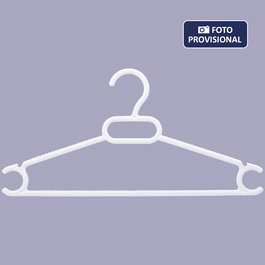 Inde Set 6 Perchas Multiusos Plástico Extra Blanca 36,8 cm (8 Cajas)