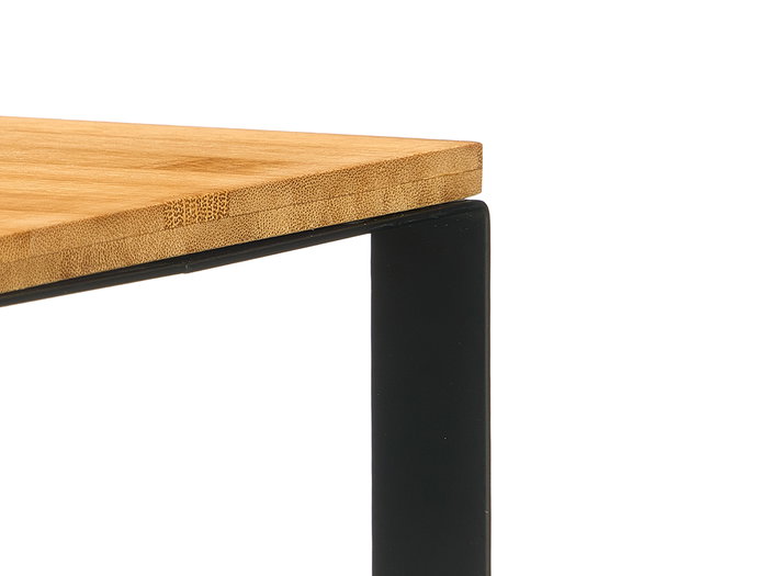 Kinvara Set 2 Baldas Bambú con Patas Marrón y Negro 30x19.5 cm (Set de 6)