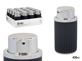 Berilo Dispensador Jabon Plástico 420ml Antracita 7x14.5x8.5cm (Set de 32)