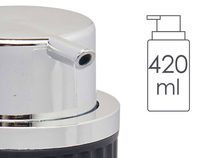 Berilo Dispensador Jabon Plástico 420ml Antracita 7x14.5x8.5cm (Set de 32)