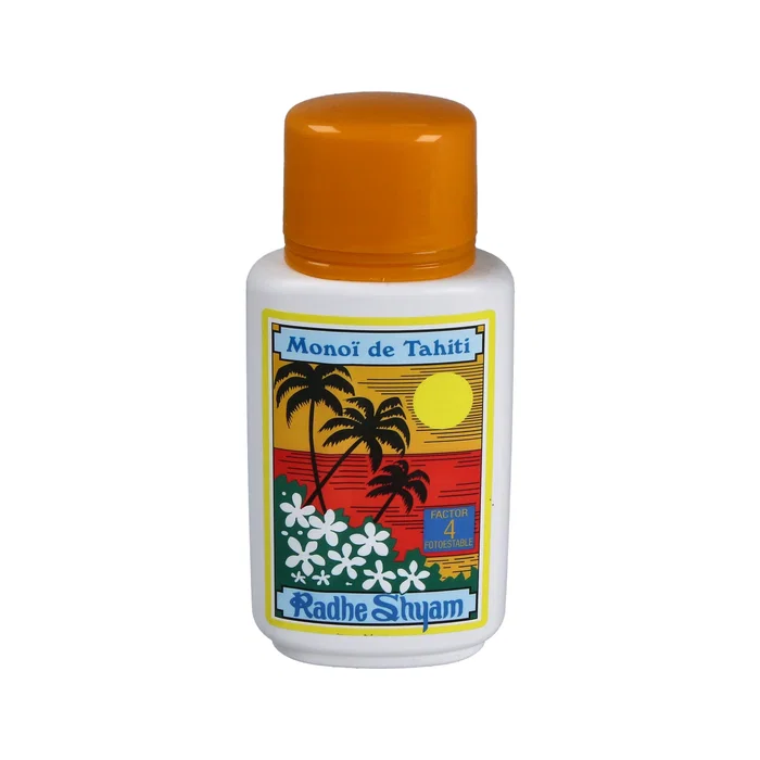 RADHE SHYAM Aceite Monoi de Tahiti SPF 04 150 ml - Aceite de Masaje, Baño y Bronceador con Protección Solar RADHE SHYAM Aceite Monoi de Tahiti SPF 04 150 ml - Aceite de Masaje, Baño y Bronceador con Protección Solar