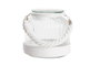 DKD Home Decor Portavelas de Cristal, Algodón y Cuerda Blanco/Transparente (Pack de 6)