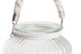 DKD Home Decor Portavelas de Cristal, Algodón y Cuerda Blanco/Transparente (Pack de 6)