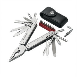 VICTORINOX V-3.03 38 L Swiss Tool X Plus, Navaja Multiusos, Plateado