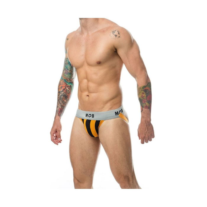Tanga Mob Eroticwear Negro Naranja M