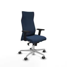 PIQUERAS Y CRESPO Sillón Albacete Azul marino con Mecanismo Sincro y Base de Aluminio