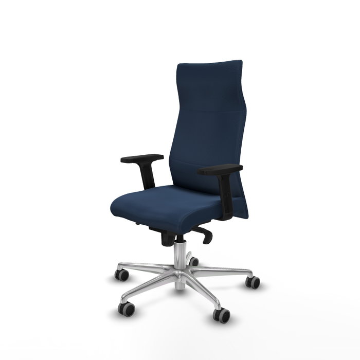 PIQUERAS Y CRESPO Sillón Albacete Azul marino con Mecanismo Sincro y Base de Aluminio