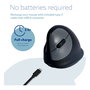 R-Go Ratón Ergonómico para Zurdo HE Break, Bluetooth, 5 Botones, 2400 DPI, Negro, Software de Pausa, Conexión Inalámbrica, Recargable, para Manos Medianas