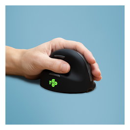 R-Go Ratón Ergonómico para Zurdo HE Break, Bluetooth, 5 Botones, 2400 DPI, Negro, Software de Pausa, Conexión Inalámbrica, Recargable, para Manos Medianas