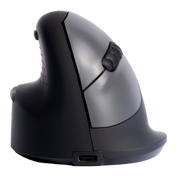 R-Go Ratón Ergonómico para Zurdo HE Break, Bluetooth, 5 Botones, 2400 DPI, Negro, Software de Pausa, Conexión Inalámbrica, Recargable, para Manos Medianas