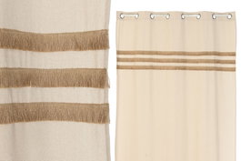 DKD Home Decor Cortina de Algodón y Yute Natural 140x260 cm