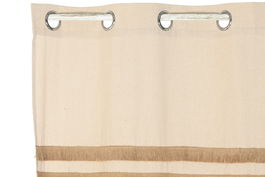 DKD Home Decor Cortina Nature23 Estilo Cottage Natural Algodón Yute 260 x 140 cm (2 Unidades)