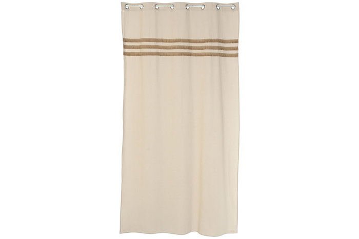 DKD Home Decor Cortina Nature23 Estilo Cottage Natural Algodón Yute 260 x 140 cm (2 Unidades)