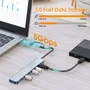 Generico Hub USB-C Multipuerto 7 en 1 con 5 USB y 2 USB-C PD 60W