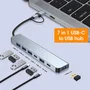 Generico Hub USB-C Multipuerto 7 en 1 con 5 USB y 2 USB-C PD 60W