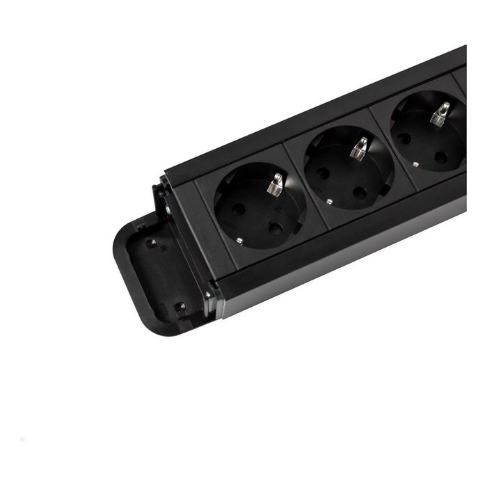 Bachmann PRIMO2 Regleta de enchufes 6 tomas Schutzkontakt, 2 metros, aluminio negro, IP20, para interior, CEE 7/7 Bachmann PRIMO2 Regleta de enchufes 6 tomas Schutzkontakt, 2 metros, aluminio negro, IP20, para interior, CEE 7/7