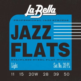 Juego de Cuerdas para Guitarra Eléctrica La Bella Jazz Flats Light