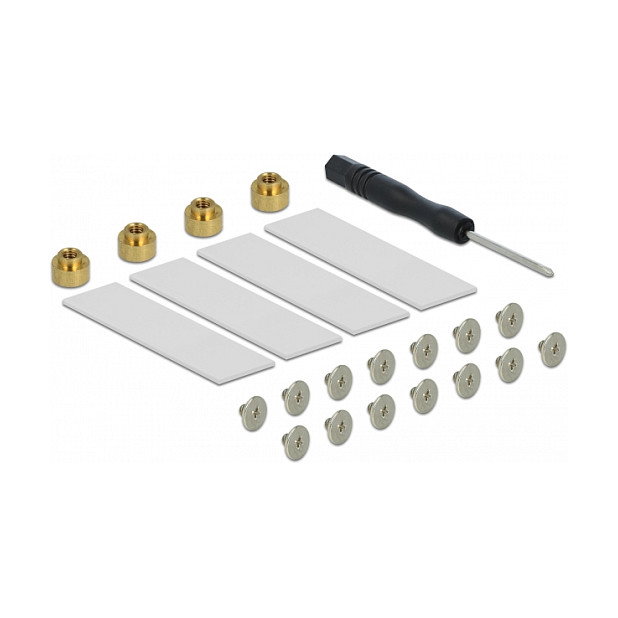 DeLOCK PCI Express 4.0 x16 Karte zu 4 x NVMe M.2 Key M mit Kühlkörper und Lüfter - Bifurcation DeLOCK PCI Express 4.0 x16 Karte zu 4 x NVMe M.2 Key M mit Kühlkörper und Lüfter - Bifurcation