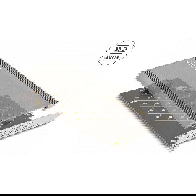 DeLOCK PCI Express 4.0 x16 Karte zu 4 x NVMe M.2 Key M mit Kühlkörper und Lüfter - Bifurcation DeLOCK PCI Express 4.0 x16 Karte zu 4 x NVMe M.2 Key M mit Kühlkörper und Lüfter - Bifurcation