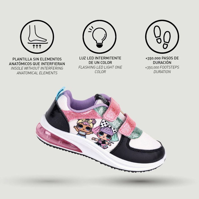 Cerdá LOL Surprise! t031 Zapatilla Deportiva Negra con Luces LED, Talla 31