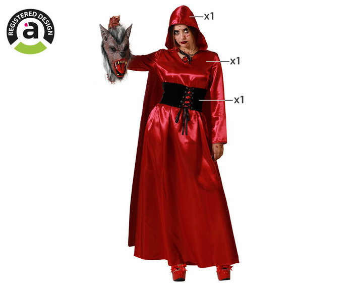 Disfraz de Caperucita Roja para Adulto Mujer Talla XL con Vestido, Capa con Capucha y Cinturón Disfraz de Caperucita Roja para Adulto Mujer Talla XL con Vestido, Capa con Capucha y Cinturón