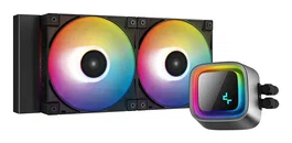DeepCool LS520 Kit de Refrigeración Líquida AIO para Procesador, Negro, 2 Ventiladores de 120mm ARGB, PWM, Soportes AMD/Intel