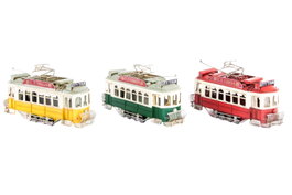 DKD Home Decor Vehículo de Decoración Metal Tranvía Surtido de 3