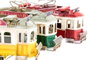 DKD Home Decor Vehículo de Decoración Metal Tranvía Surtido de 3
