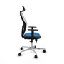 PIQUERAS Y CRESPO Silla de oficina Jorquera con mecanismo Sincro/Traslack, Azul claro y Blanco