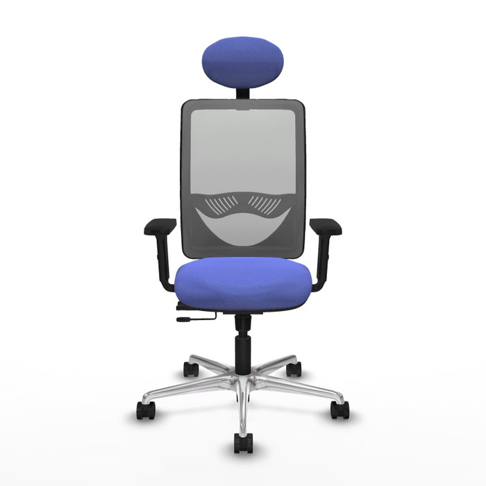 PIQUERAS Y CRESPO Silla de oficina Zulema con mecanismo Sincro/Traslack, Azul claro y Gris