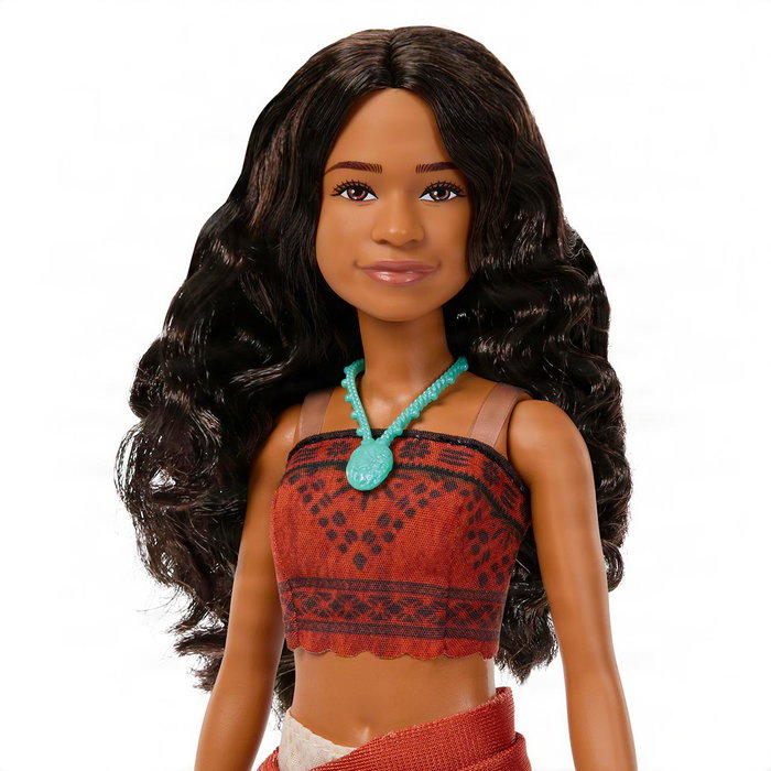 Mattel Disney Princess Muñeca Vaiana Cantarina con canción en inglés, francés, español y portugués, collar y remo, +3 años