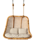 DKD Home Decor Sillón Colgante Balines Natural Beige Ratan Poliester 60 x 120 x 140 cm
