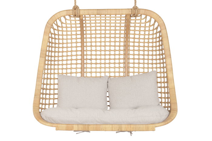 DKD Home Decor Sillón Colgante Balines Natural Beige Ratan Poliester 60 x 120 x 140 cm DKD Home Decor Sillón Colgante Balines Natural Beige Ratan Poliester 60 x 120 x 140 cm
