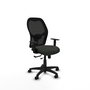 Silla de oficina Alocén con mecanismo Sincro/Traslack tapizada con Tela color Negro. Equipada con lumbar 1D, Brazos 1D y Ruedas de nailon 50 mm