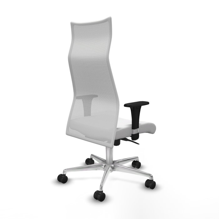 PIQUERAS Y CRESPO Sillón Albacete Blanco con Mecanismo Sincro y Base de Aluminio
