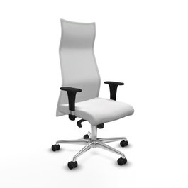PIQUERAS Y CRESPO Sillón Albacete Blanco con Mecanismo Sincro y Base de Aluminio