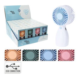 Basics Ventilador de mano con cargador USB, colores surtidos, 6 x 4,5 x 12,5 cm
