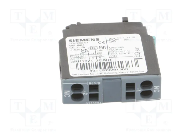 SIEMENS 3RH1921-2CA01 Contactores auxiliares 3RH20 NC de frente
