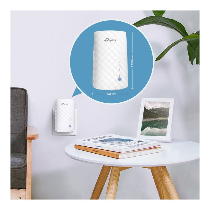 TP-Link RE190 - Repetidor WiFi AC750 Doble Banda 433Mbps, Extensor de Señal, 3 Antenas Internas