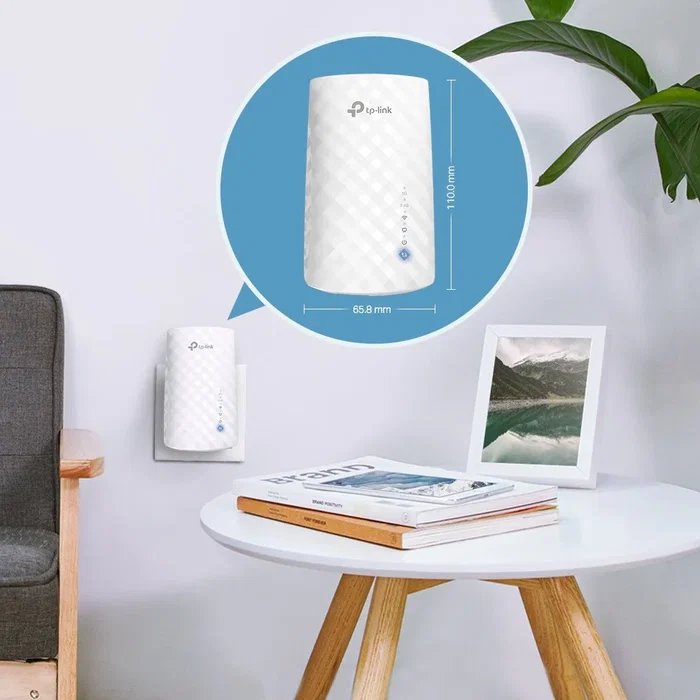 TP-Link RE190 Repetidor Wifi Amplificador de Red, Wi-Fi 5 (802.11ac) Doble Banda 2.4/5GHz, Hasta 750 Mbps, 3 Antenas Internas, Blanco, Conexión One-Touch WPS