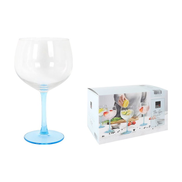 Royal Leerdam Copas de Gin-Tonic con Pie Azul, 6 Piezas, 65cl Royal Leerdam Copas de Gin-Tonic con Pie Azul, 6 Piezas, 65cl