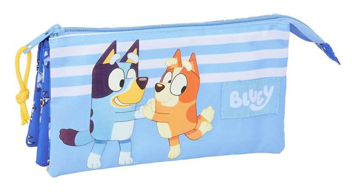 Safta Portatodo Triple Bluey "Let's Play" 22x12x3 cm