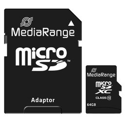 MediaRange MR955 Tarjeta MicroSDXC 64 GB Negro