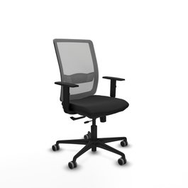 PIQUERAS Y CRESPO Silla de oficina Haches con mecanismo Sincro/Traslack, Negro y Gris