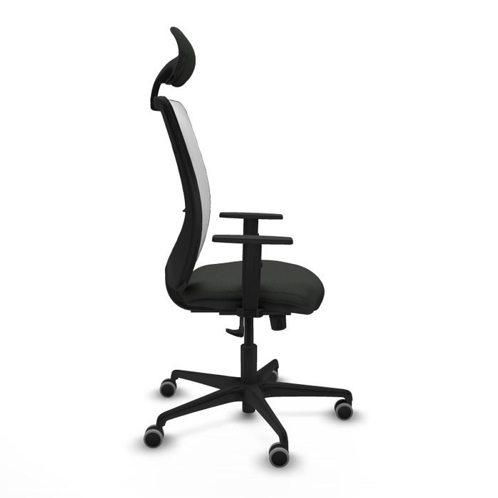 PIQUERAS Y CRESPO Silla de oficina Zulema con mecanismo Sincro, Tela Negra y Malla Blanca PIQUERAS Y CRESPO Silla de oficina Zulema con mecanismo Sincro, Tela Negra y Malla Blanca