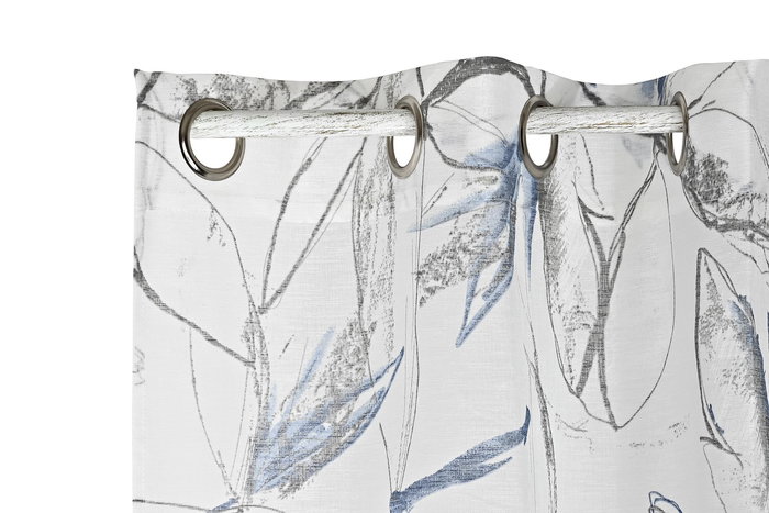 DKD Home Decor Cortina Alpino Azul Blanco 270 x 140 cm (2 Unidades)